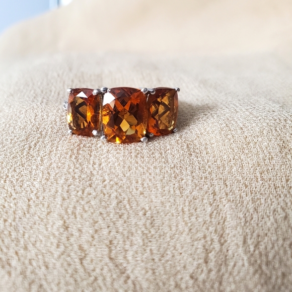 Ciara • Citrine & Diamond Three Stone Ring